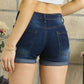 ADORA Distressed Roll Up Denim Shorts with Pockets - Enfance-Heureuse