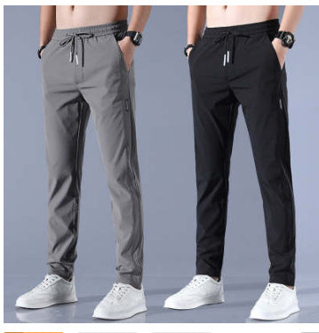 Pantalon à cordon de serrage, pantalon décontracté fin, version coréenne, pantalon de survêtement ample et droit, vêtements pour hommes