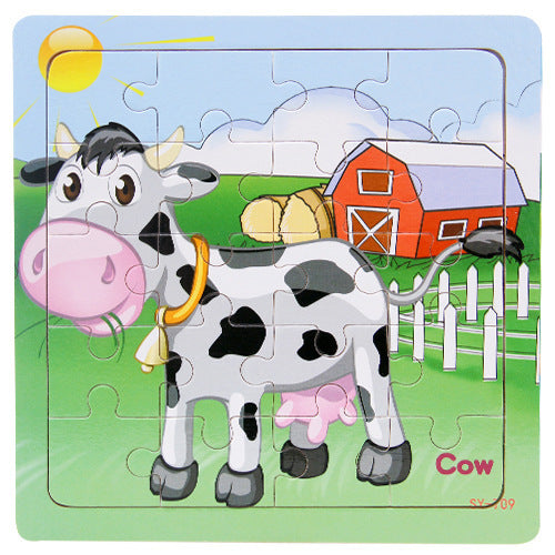 Children's poultry animal wooden puzzle - Enfance-Heureuse