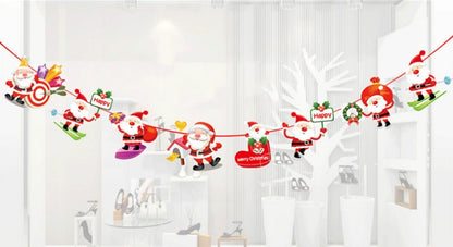 Bandera colgante de dibujos animados con adorno navideño