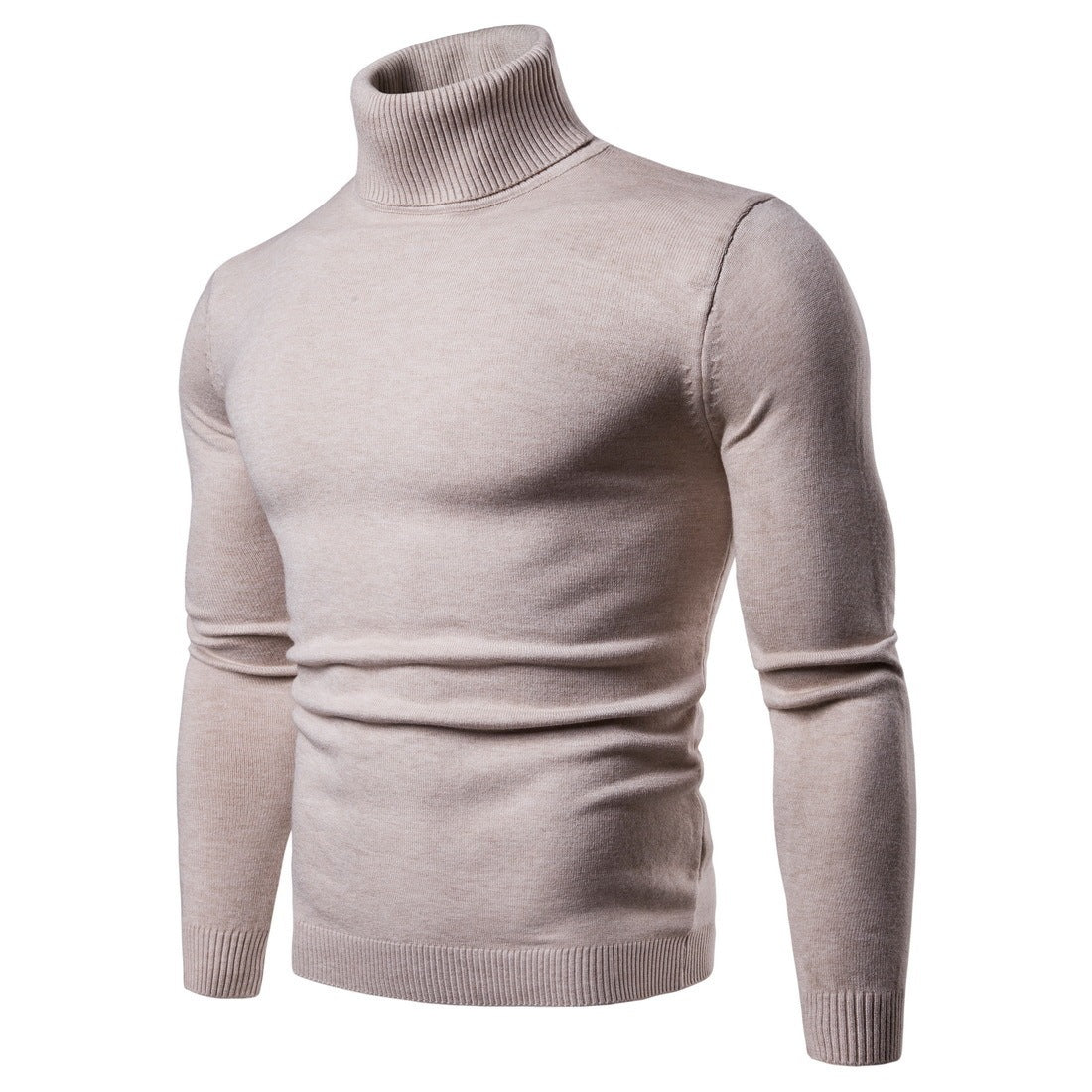 Winter Warm Basic Thermal Turtleneck Sweater Mens Solid Color Slim Fit Clothes Pullover Top - Enfance-Heureuse