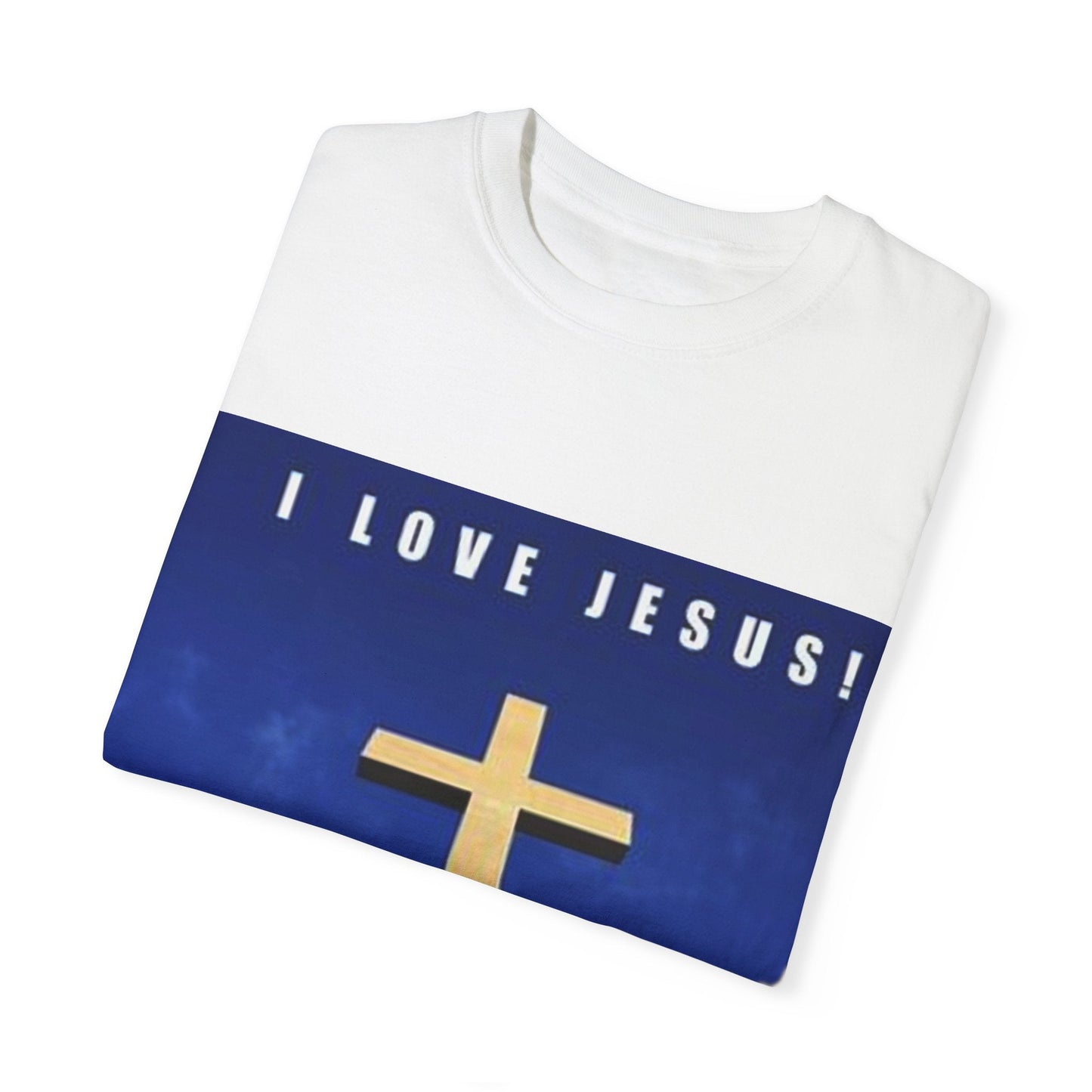 Camiseta unisex teñida "Amo a Jesús" - Ropa informal con temática religiosa