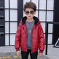 PU Leather Jacket Children's Wear Hooded Padded Coat - Enfance-Heureuse