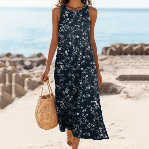 Polyester Short-sleeve One-piece Dress For Women - Enfance-Heureuse