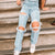 Ladies Denim Pants with Ripped Holes Women's Pants - Enfance-Heureuse
