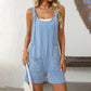 Womens Rompers Summer Casual Short Overalls Sleeveless Adjustable Tie Knot Strap Jumpsuits With Pockets - Enfance-Heureuse