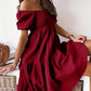 Full Size Ruffled Off-Shoulder Short Sleeve Dress - Enfance-Heureuse
