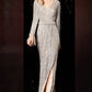 Temperament Banquet Ladies Sequined Annual Meeting Host Long Evening Dress - Enfance-Heureuse