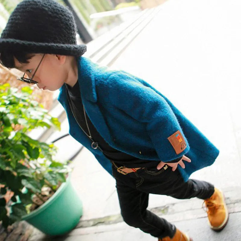 Boy's woolen coat children Korean version - Enfance-Heureuse