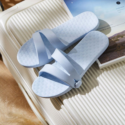 Folding Travel Slippers Hotel House Shoes Removable Non-slip Bathroom Slippers Summer Unisex Slides - Enfance-Heureuse