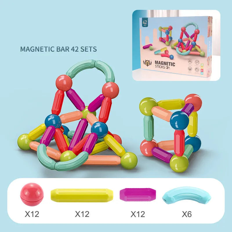 Magnétique Bâton Blocs De Construction Jeu Aimants Enfants Set Enfants Aimants Pour Enfants Magnétique Jouet Briques - Enfance-Heureuse