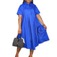 A- Line African Shirt Dress Women Regular Sleeve