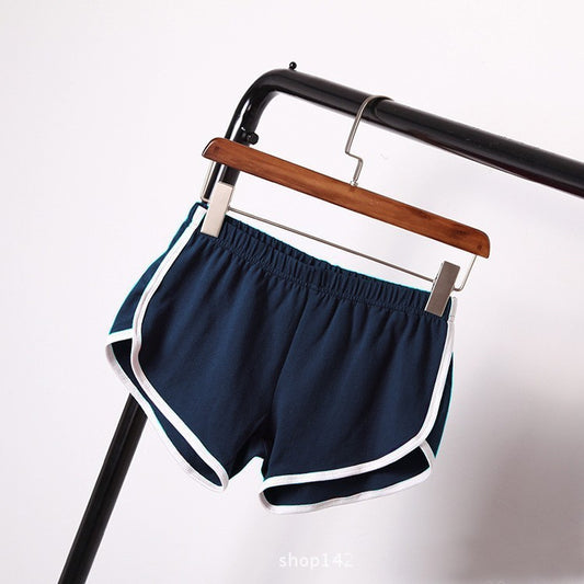 Solid Color Breathable Workout Shorts Women's Candy Color Hot Pants Shorts - Enfance-Heureuse