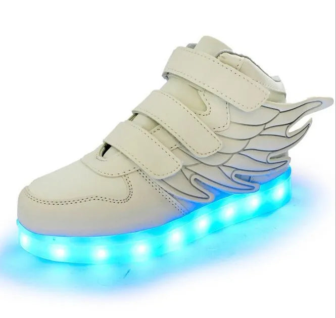 Children's shoes led light shoes children's wings light shoes usb charging colorful luminous shoes casual light shoes - Enfance-Heureuse