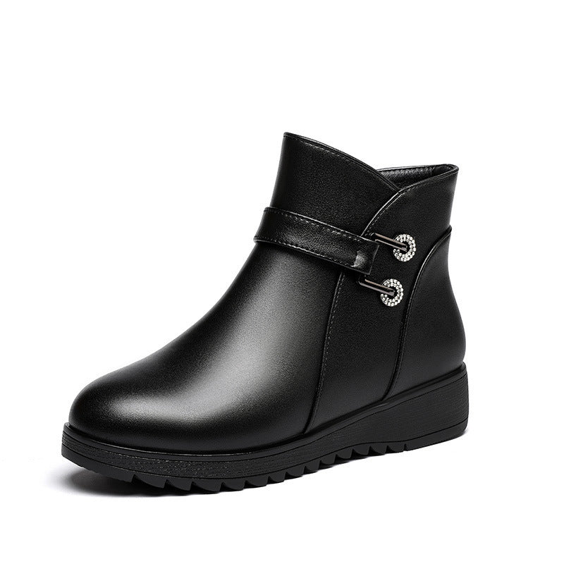 Soft-soled Non-slip Flat-bottomed Plus Velvet Women's Shoes - Enfance-Heureuse