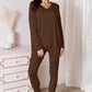 Basic Bae Full Size V-Neck Soft Rayon Long Sleeve Top and Pants Lounge Set - Enfance-Heureuse