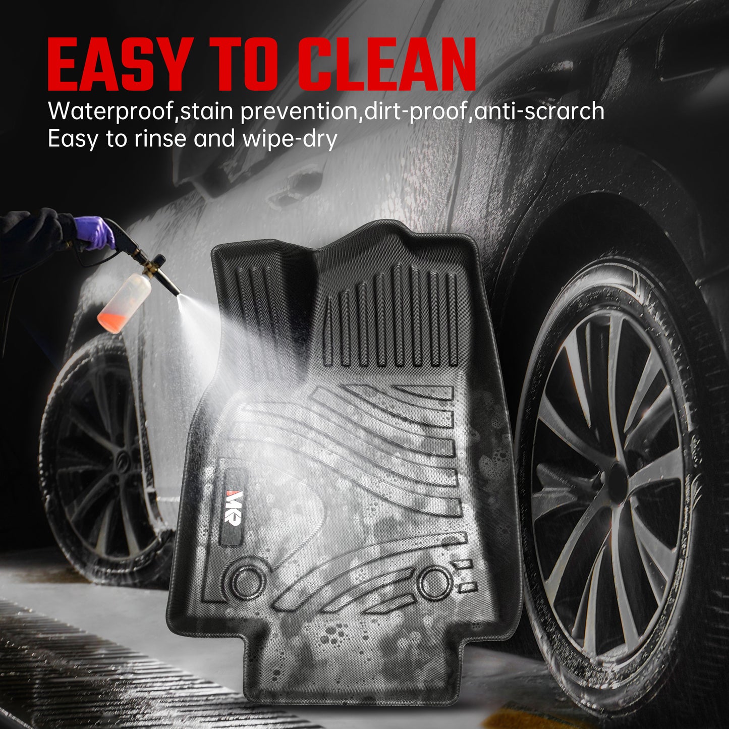 All-Weather TPE Floor Mats For Tesla Model Y 2021-2022 Model 3 2023-2025 - Waterproof, Anti-Slip, Full Coverage Car Floor Liners 6 PCS Set - Enfance-Heureuse