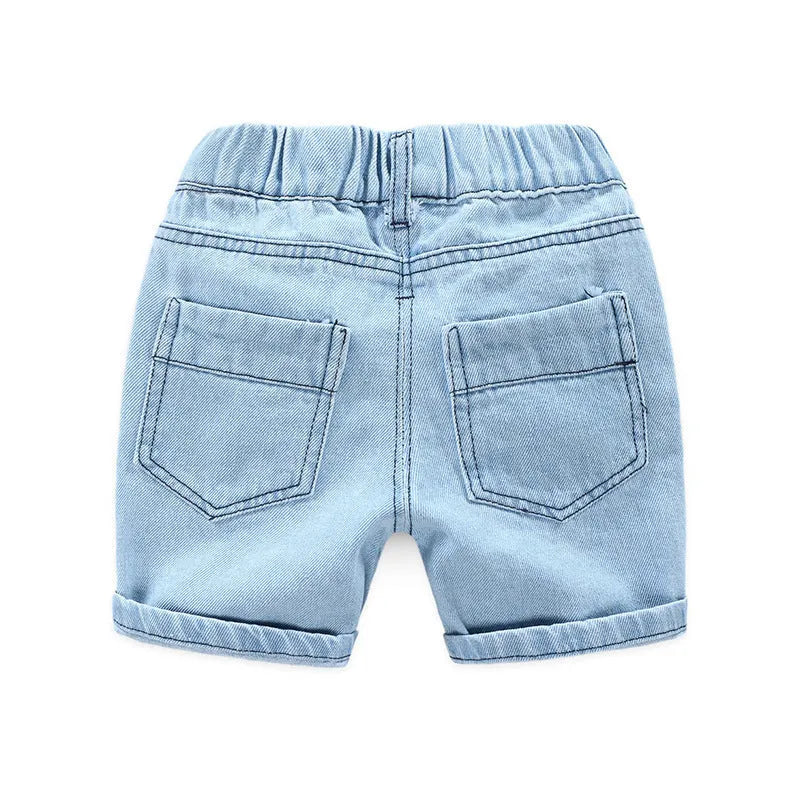 Shorts de plage en jeans déchirés pour garçons - Enfance-Heureuse
