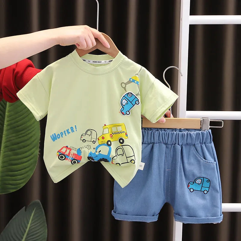 Cool Handsome Clothes Baby Handsome Stylish Two-piece Suit - Enfance-Heureuse