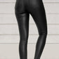 Pure Color PU Sexy Leather Pants Casual Feet Pants Women - Enfance-Heureuse