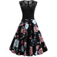 Lace Stitching Sleeveless Hot-selling Floral-print Retro Dress - Enfance-Heureuse