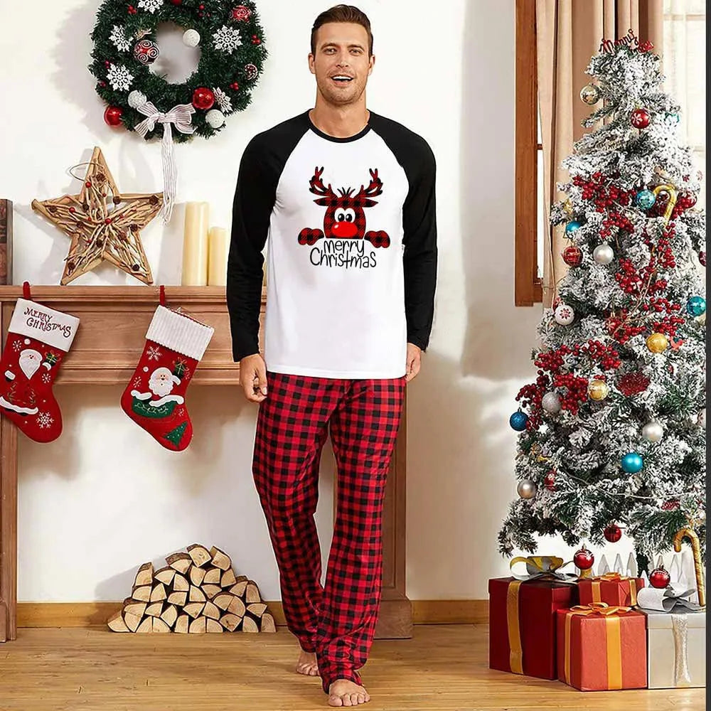 Family Christmas Pajamas Matching Sets Christmas Sleepwear Parent-Child Pjs Outfit For Christmas Holiday Xmas Party - Enfance-Heureuse