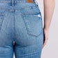 Judy Blue HW Tummy Control Vintage Wash Side Slit Slim Boot Jeans
