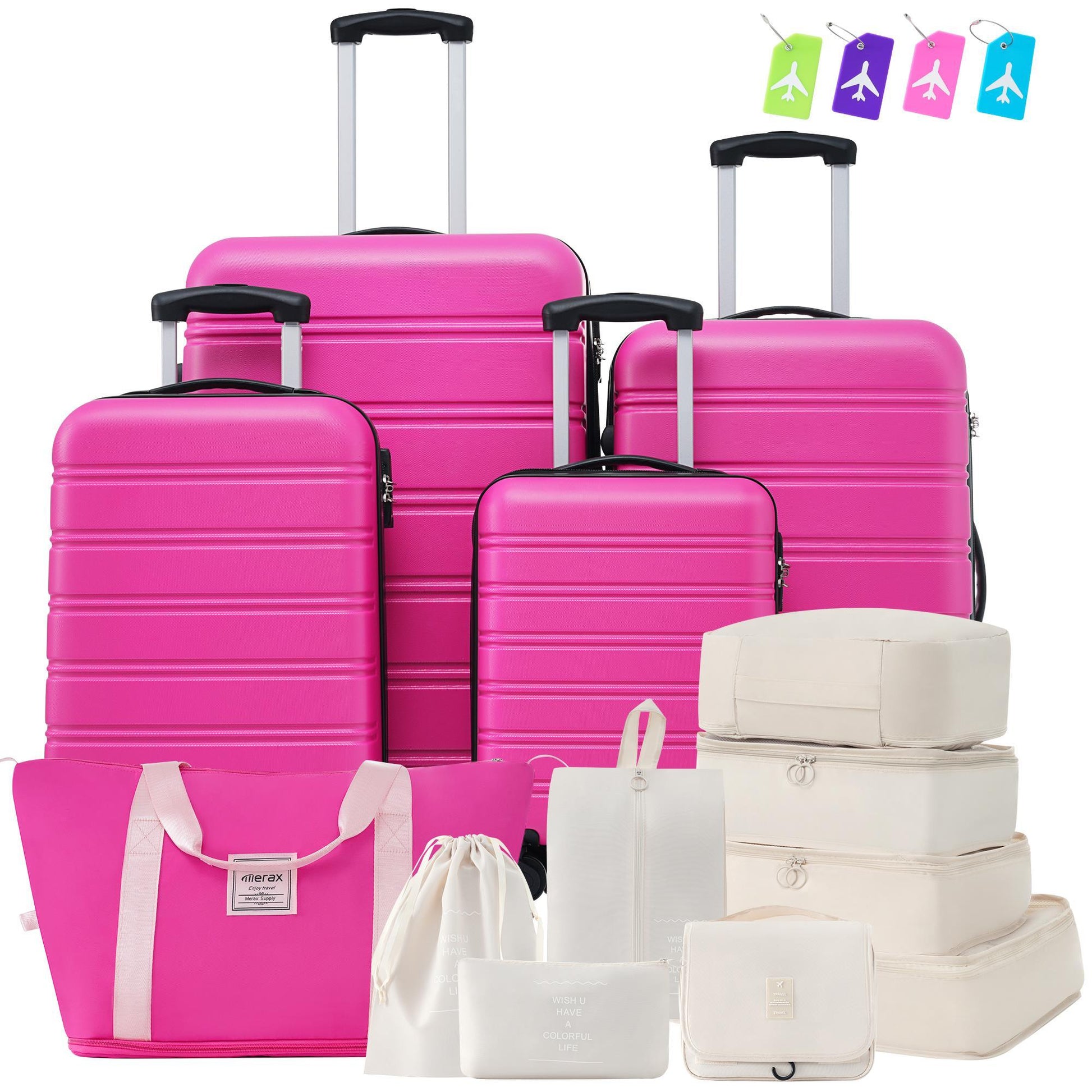 Hardshell Suitcase Set Of 4 Pieces, Light 16 Inches, 20 Inches, 24 Inches, 28 Inches, Luggage Case. - Enfance-Heureuse