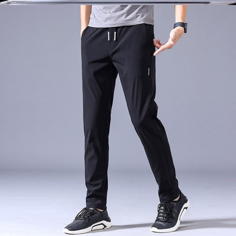Drawstring Trousers Thin Casual Pants Korean Version Loose Straight Sweatpants Mens Clothing - Enfance-Heureuse