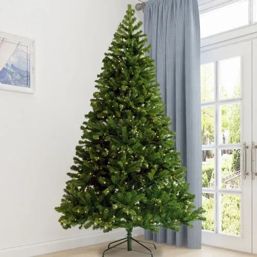 Pre-Installed Illuminated Christmas Tree 6 Foot Faux Hinged Christmas Tree With Foldable Stand - Enfance-Heureuse