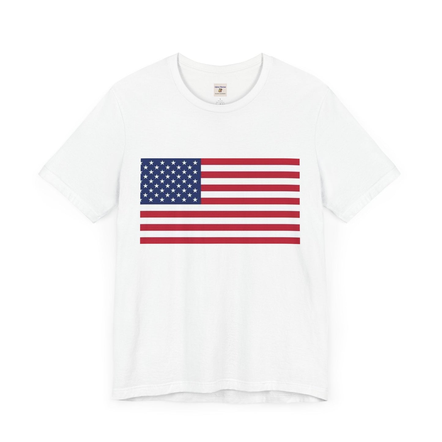 Camiseta unisex patriótica de manga corta con diseño de bandera estadounidense