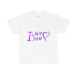 T-shirt graphique « Je t'aime », t-shirt unisexe en coton épais, tenue décontractée, cadeau de Saint-Valentin, vêtement pour célébrer une étape importante de votre relation, t-shirt d'amour mignon,