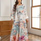 Robe caftan longue élégante à imprimé floral