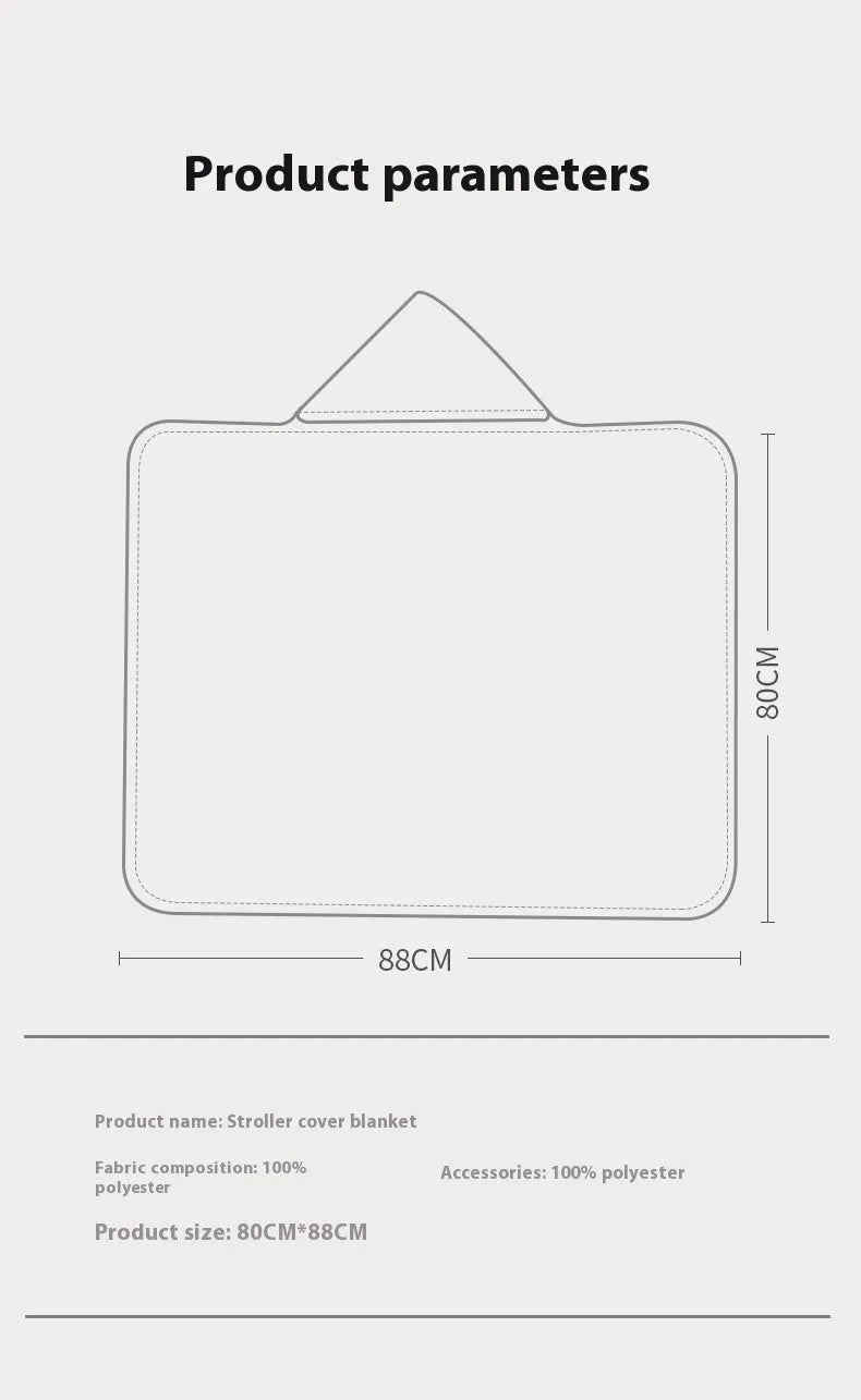 Couverture coupe-vent et chaude pour poussette de bébé