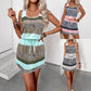 New Summer Plaid Striped Round Neck U-neck Vest Dress - Enfance-Heureuse