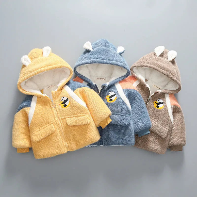 Children's Warm Winter Mink Velvet Plus Velvet Padded Jacket - Enfance-Heureuse