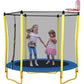 5.5FT Trampoline For Kids -65 Outdoor & Indoor Mini Toddler Trampoline With Enclosure, Basketball Hoop And Ball Included - Enfance-Heureuse