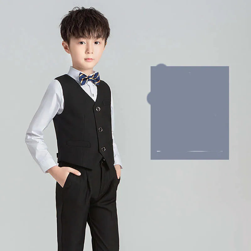 Children's Suit Boys Solid Color Flower Girl Dress Catwalk Performance Clothing - Enfance-Heureuse