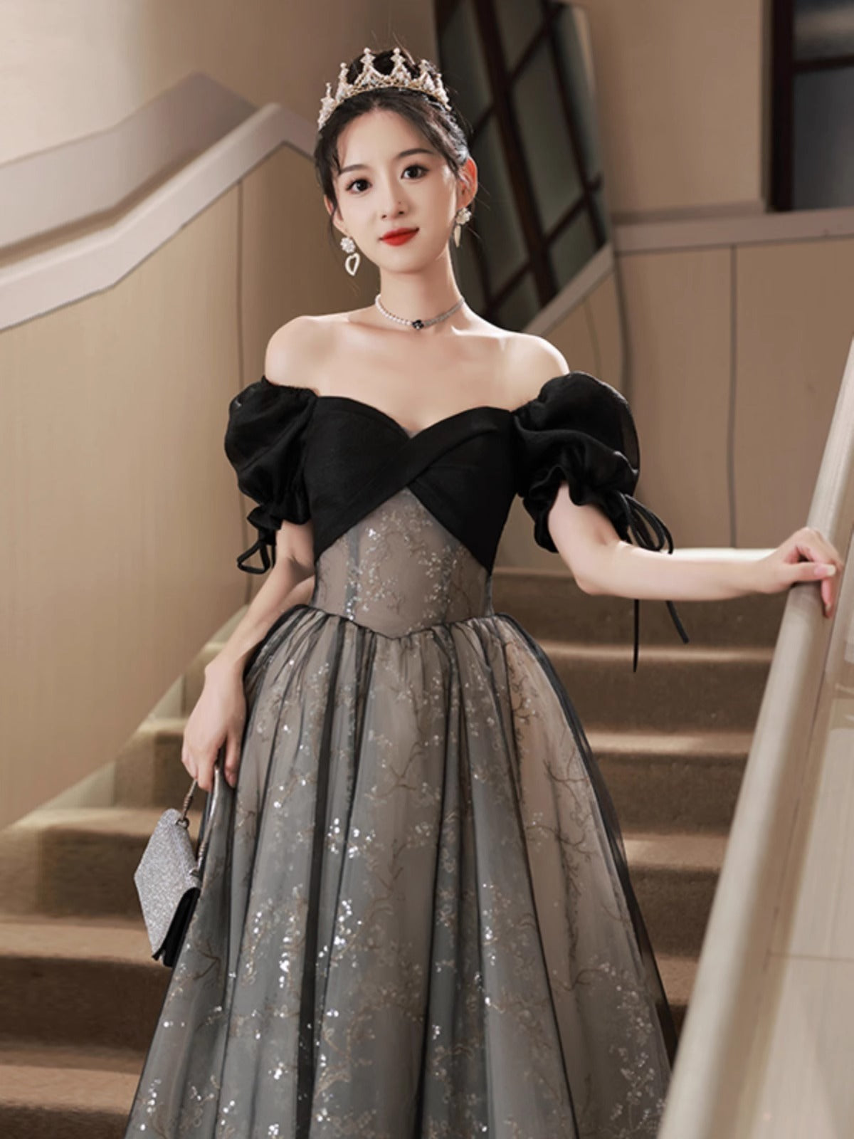 Off-shoulder Evening Dress High Sense Annual Birthday Performance Princess Dress - Enfance-Heureuse