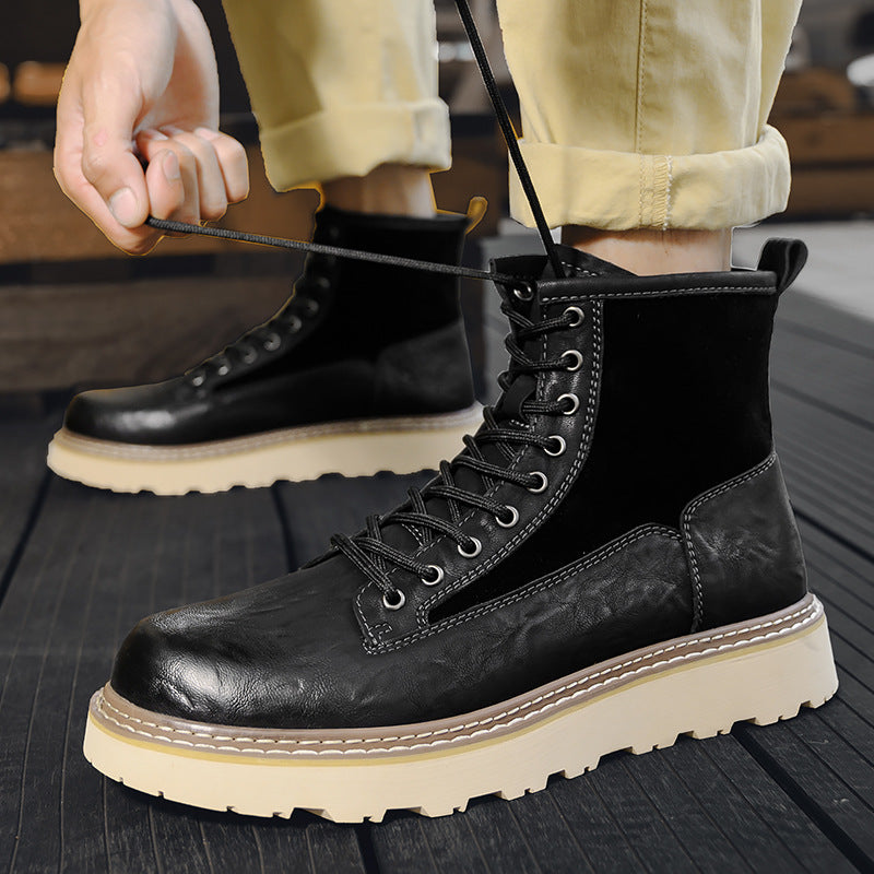 Trend Men's High-top British Style Working Boots - Enfance-Heureuse