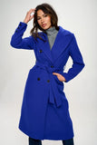 Coalition LA Double-Breasted Longline Coat with Belt - Enfance-Heureuse