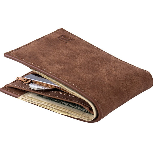 Fashion Men Wallets Mens Wallet with Coin Bag Zipper Small Money Purses New Design Dollar Slim Purse Money Clip Wallet - Enfance-Heureuse