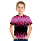 New Boys' Three-color Flame 3D Printed Short-sleeved T-shirt - Enfance-Heureuse