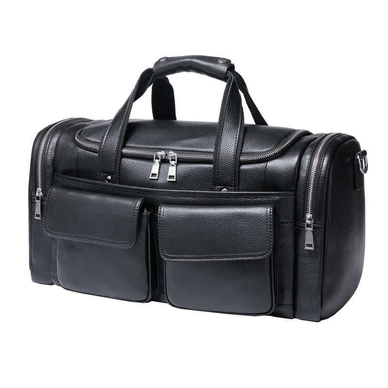 Leather Men's Hand-held Large-capacity Short-distance Travel Bag - Enfance-Heureuse
