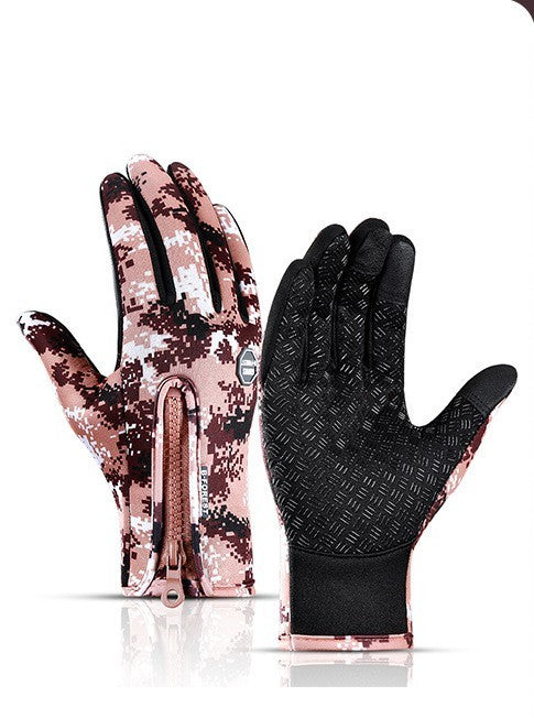 Winter Gloves Touch Screen Riding Motorcycle Sliding Waterproof Sports Gloves With Fleece - Enfance-Heureuse