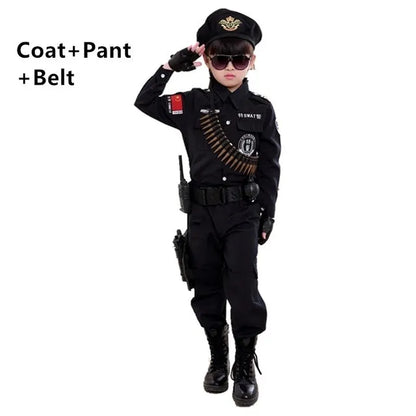 Boys Police Costume Children's Cosplay Children Army Police - Enfance-Heureuse