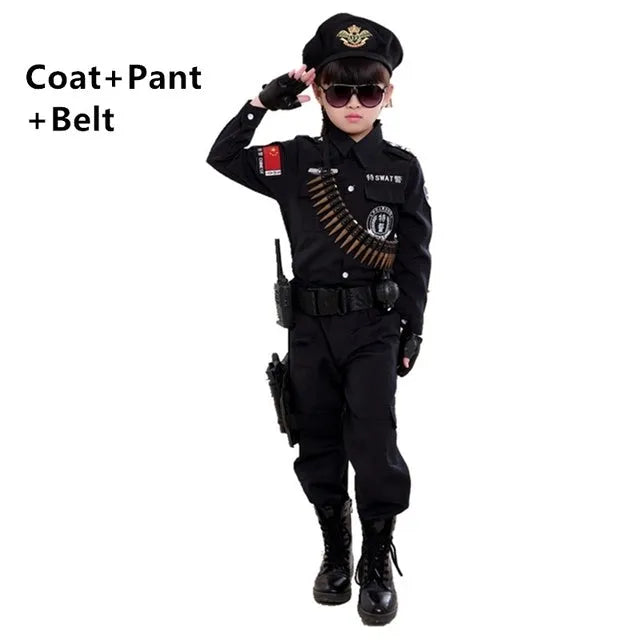 Costume de policier pour garçon Cosplay pour enfants Police de l'armée pour enfants