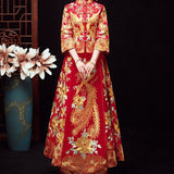 Chinese Dragon And Phoenix Gown A Chaplet And Official Robes Xiuhe Dress - Enfance-Heureuse