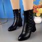 Decorative Button Zipper Non-slip Wear-resistant Fashion Boots Women's Shoes - Enfance-Heureuse