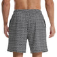 Men's Drawstring Printed Shorts with Pockets - Enfance-Heureuse
